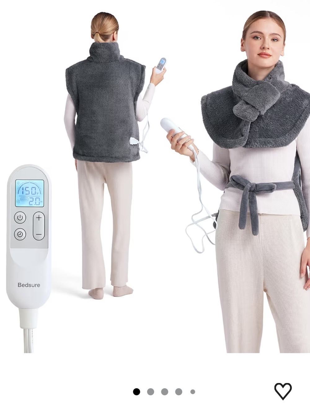Bedsure Full Body Heating Pad, Wrap Electric Heated for Back, Neck & Shoulders